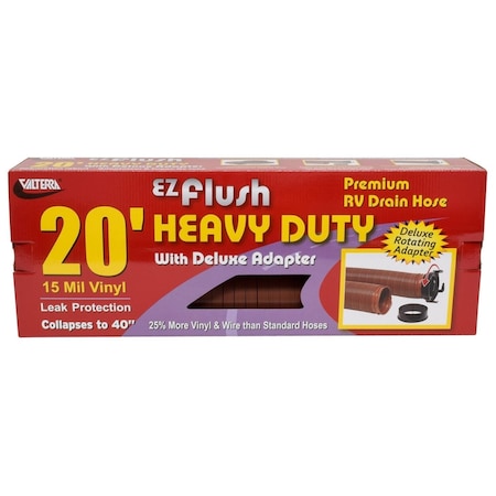 Valterra EZ FLUSH HEAVY DUTY HOSE 20FT WITH ADAPTER, BOXED D04-0044